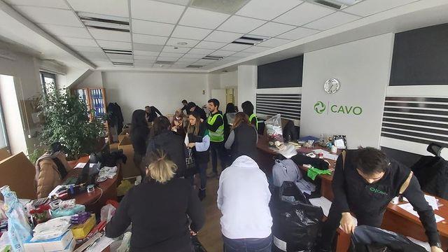 Cavo team prepares the necessary needs for the people who are affected by the earthquake.